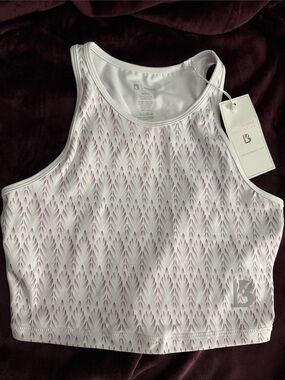 BuffBunny White & Purple Oasis Crop Tank